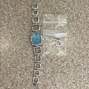 Silpada Silver Watch with Turquoise Dial